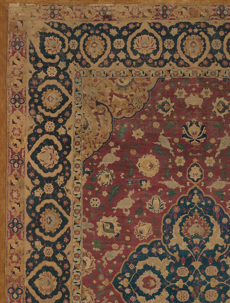 Silk Kashan Carpet, Silk (warp, weft, and pile), metal wrapped thread; asymmetrically knotted pile