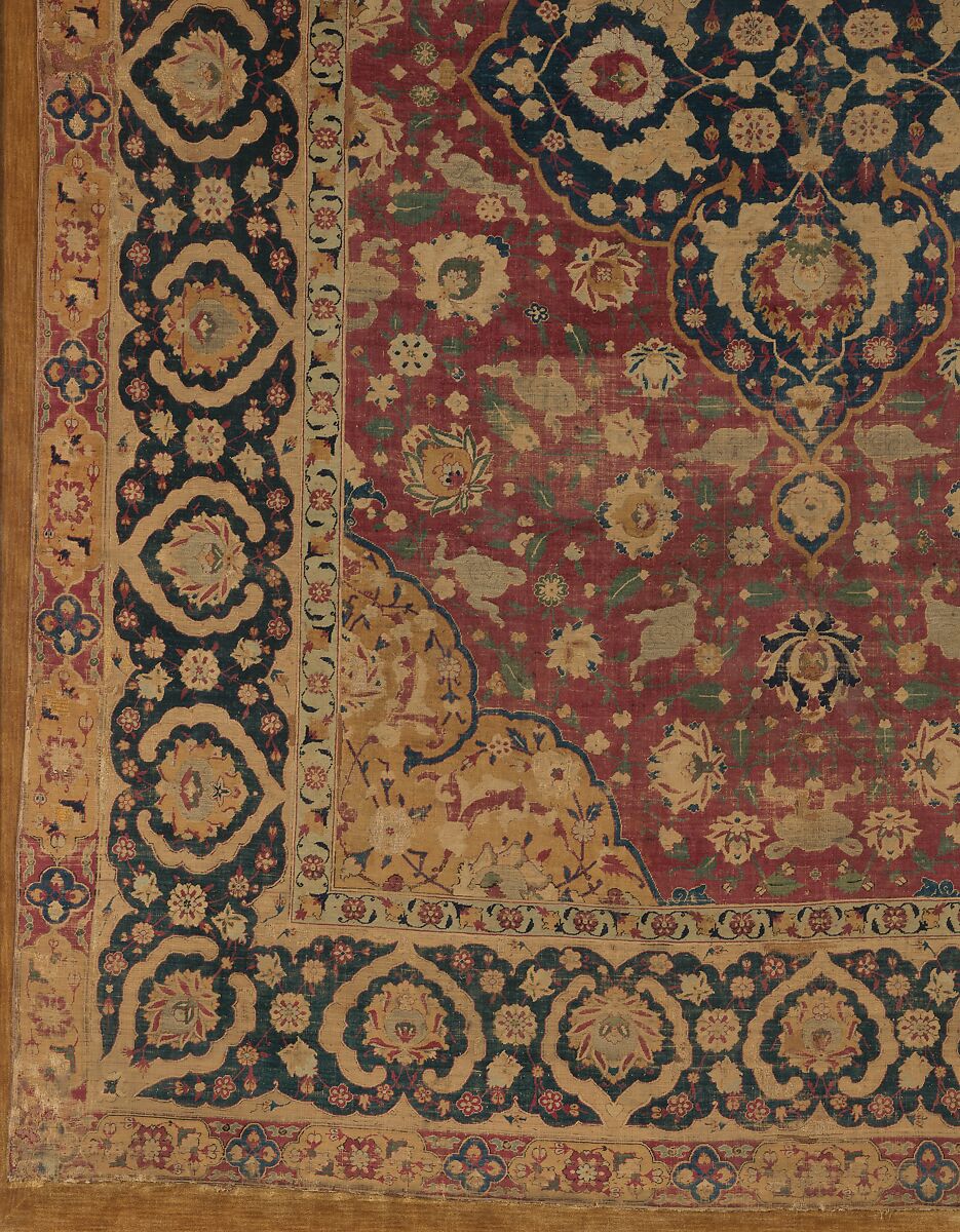 Silk Kashan Carpet, Silk (warp, weft, and pile), metal wrapped thread; asymmetrically knotted pile