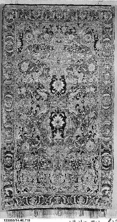 Polonaise Carpet, Silk (warp, weft and pile), metal wrapped thread; asymmetrically knotted pile, brocaded