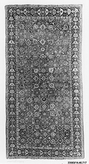 Carpet, Wool (pile), cotton (warp and weft); asymmetrically knotted pile