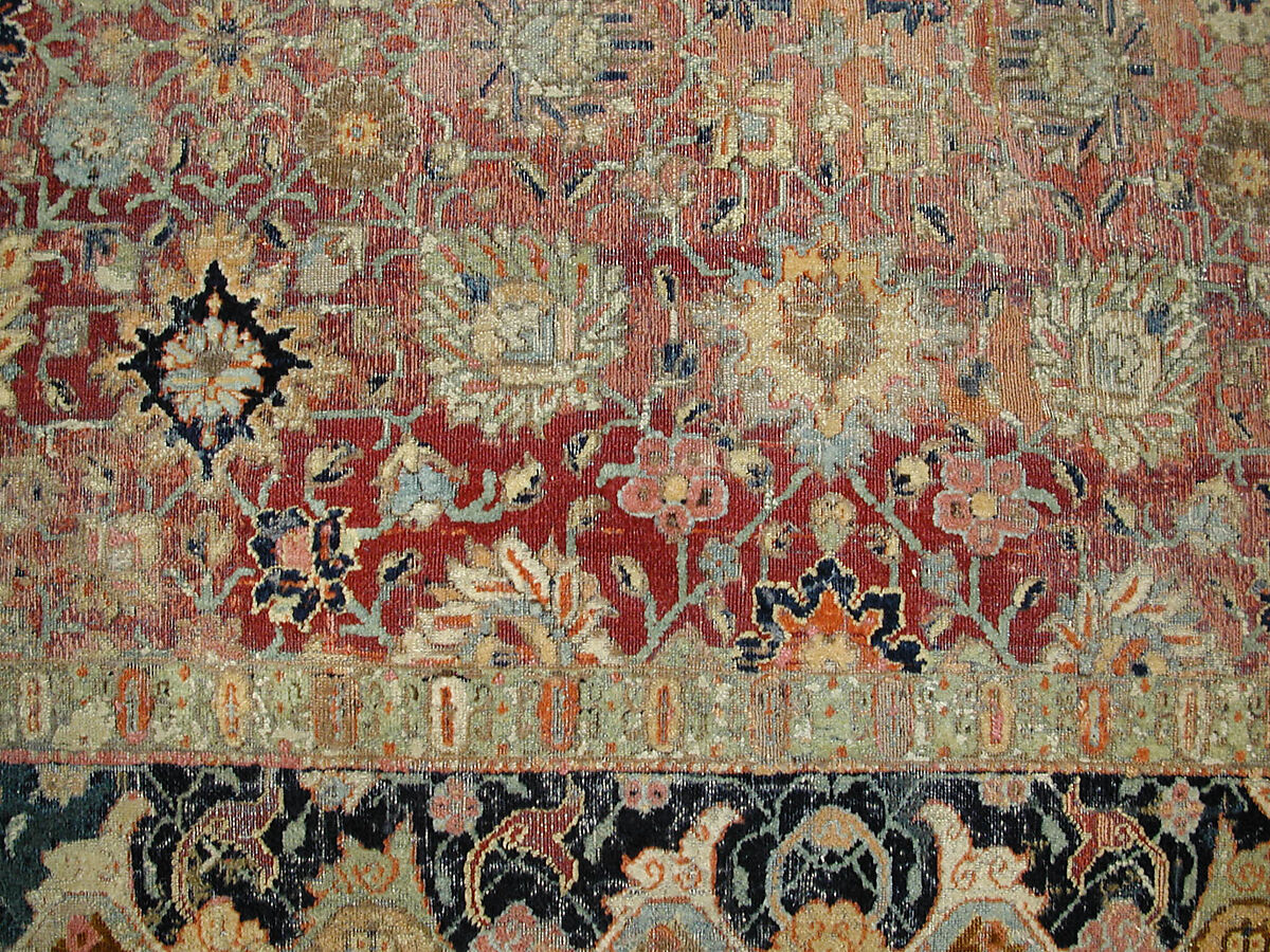 Carpet, Wool (pile), cotton (warp and weft); asymmetrically knotted pile