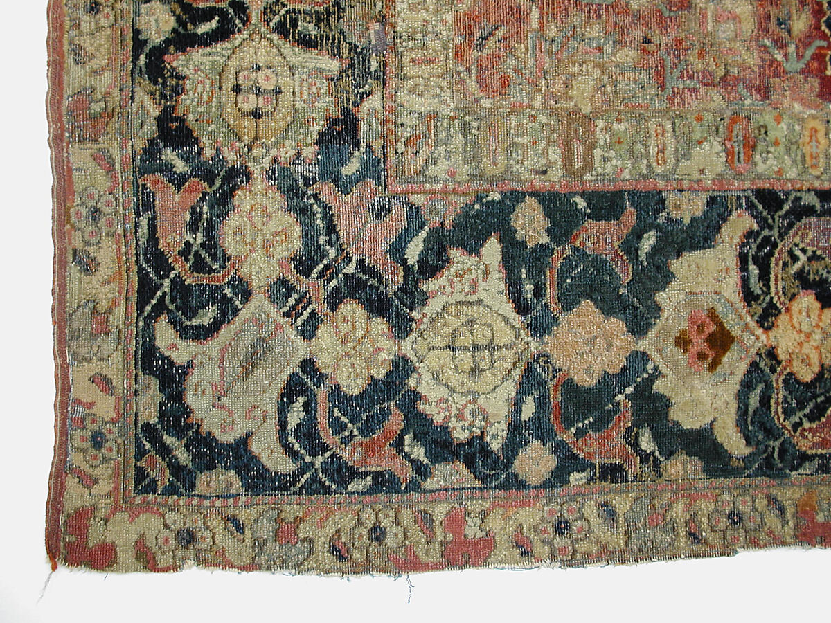 Carpet, Wool (pile), cotton (warp and weft); asymmetrically knotted pile