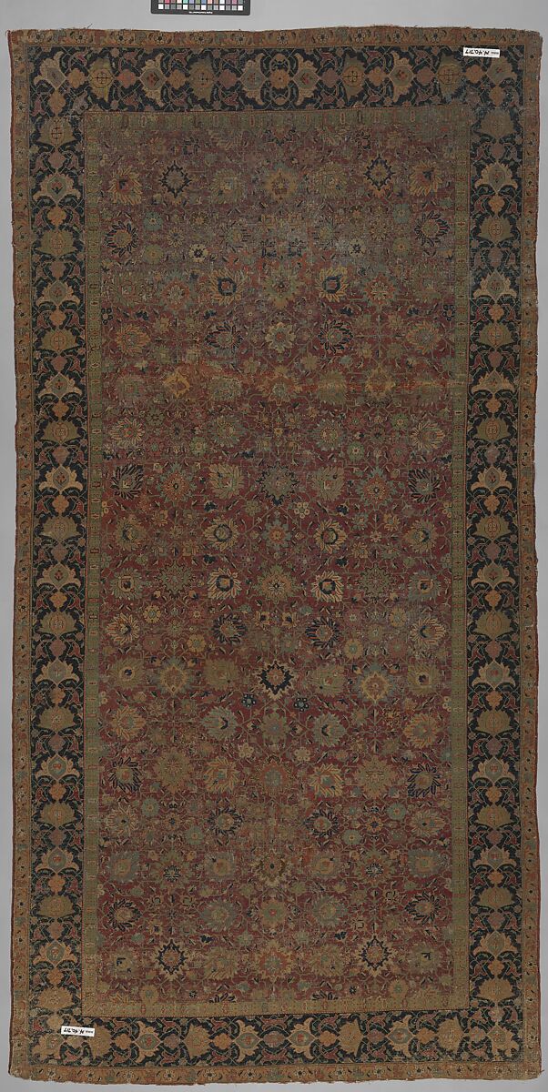 Carpet, Wool (pile), cotton (warp and weft); asymmetrically knotted pile