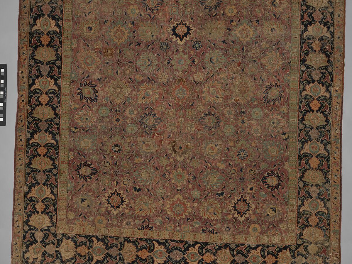 Carpet, Wool (pile), cotton (warp and weft); asymmetrically knotted pile