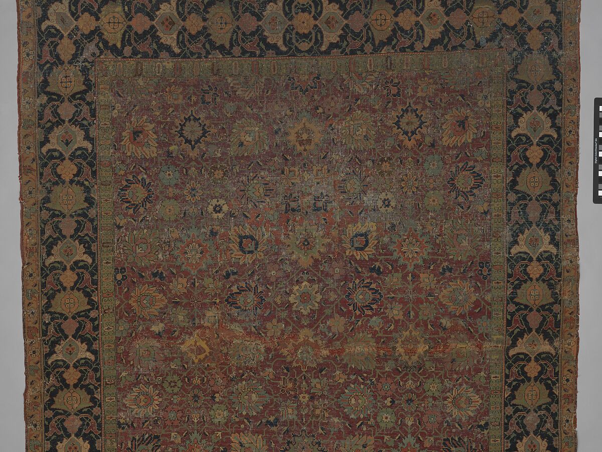 Carpet, Wool (pile), cotton (warp and weft); asymmetrically knotted pile