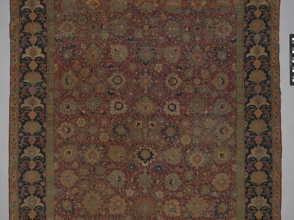 Carpet, Wool (pile), cotton (warp and weft); asymmetrically knotted pile