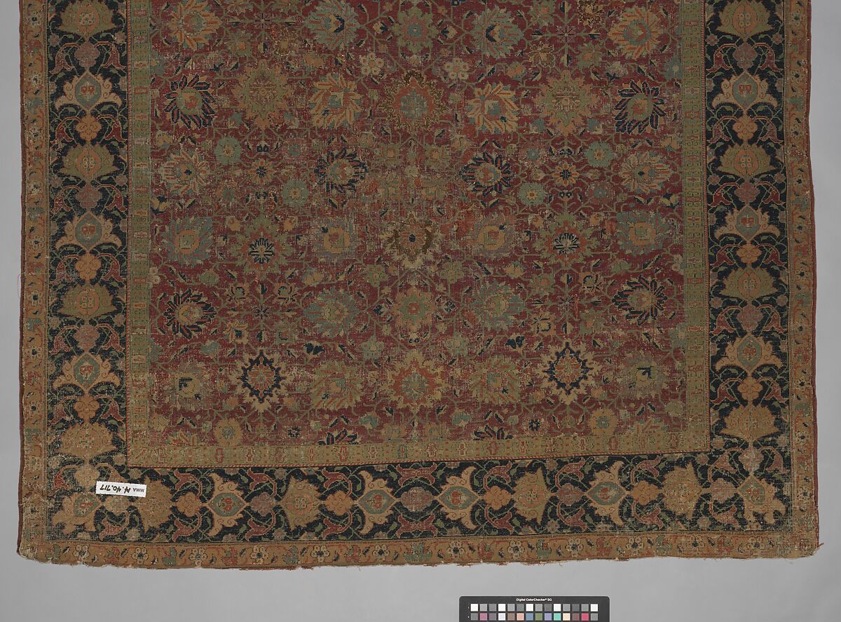 Carpet, Wool (pile), cotton (warp and weft); asymmetrically knotted pile
