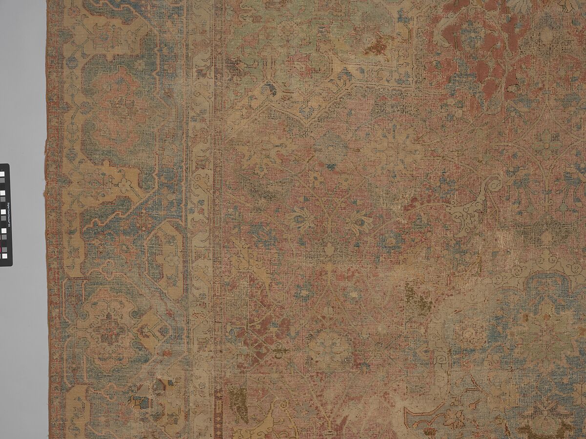 Carpet, Cotton (warp and weft), wool (pile); asymmetrically knotted pile
