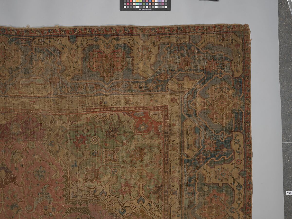 Carpet, Cotton (warp and weft), wool (pile); asymmetrically knotted pile