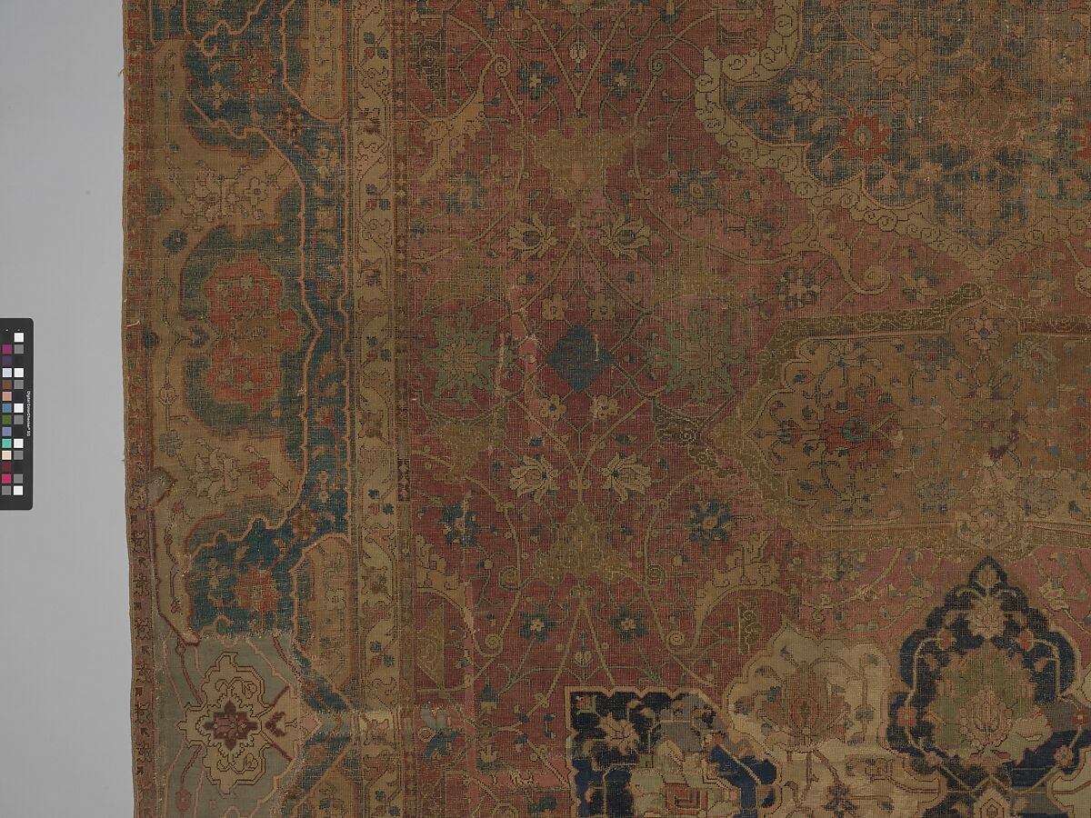 Carpet, Cotton (warp and weft), wool (pile); asymmetrically knotted pile