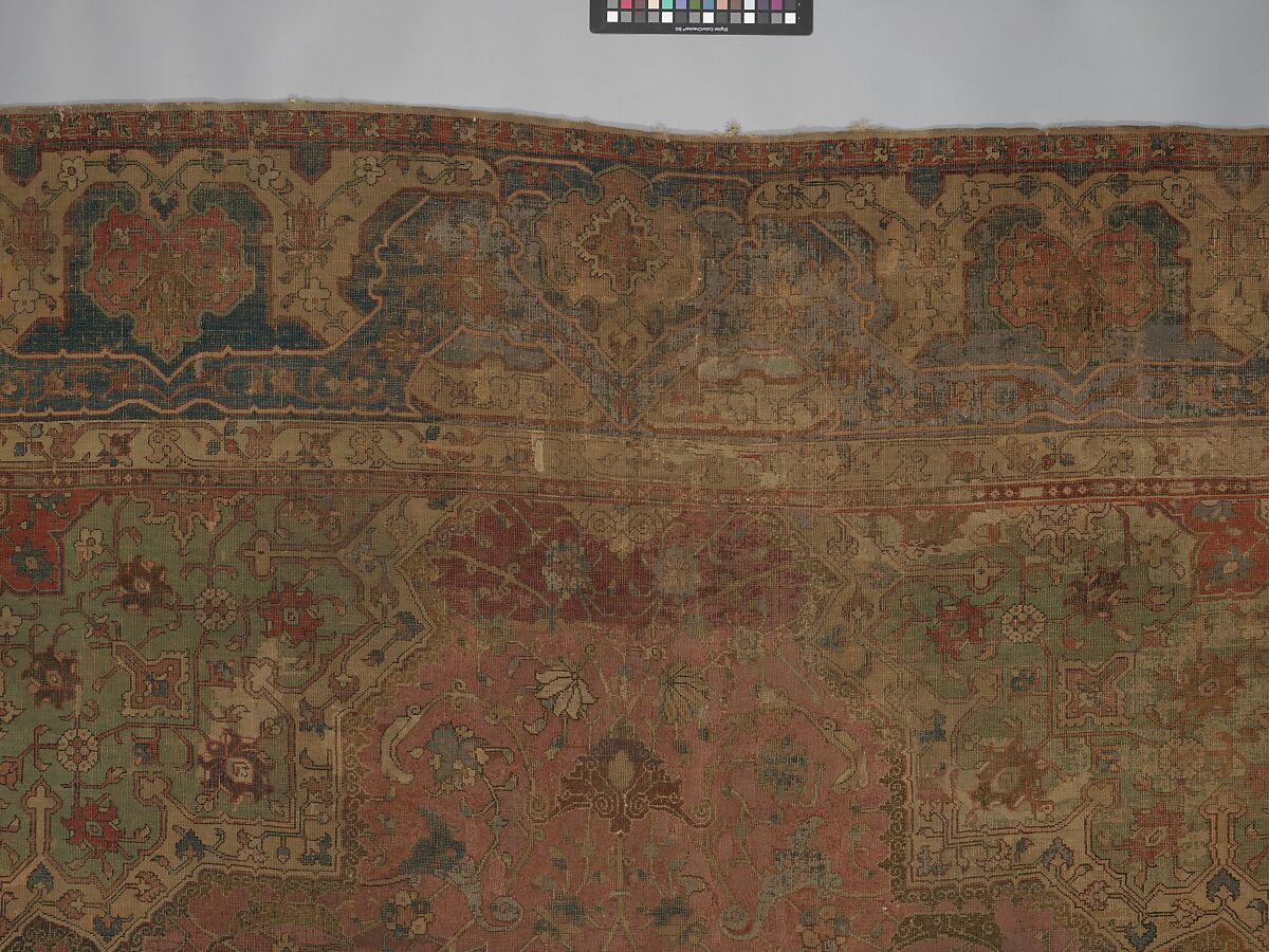 Carpet, Cotton (warp and weft), wool (pile); asymmetrically knotted pile
