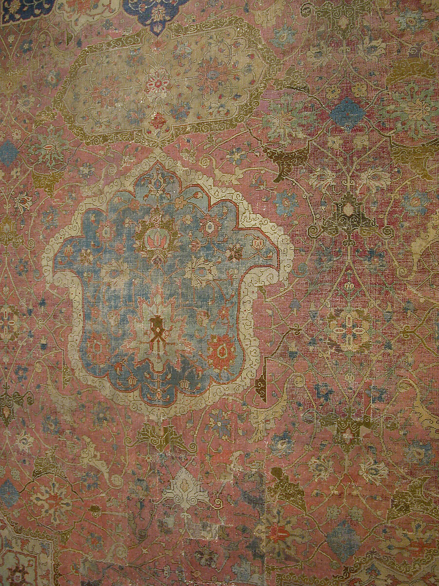 Carpet, Cotton (warp and weft), wool (pile); asymmetrically knotted pile