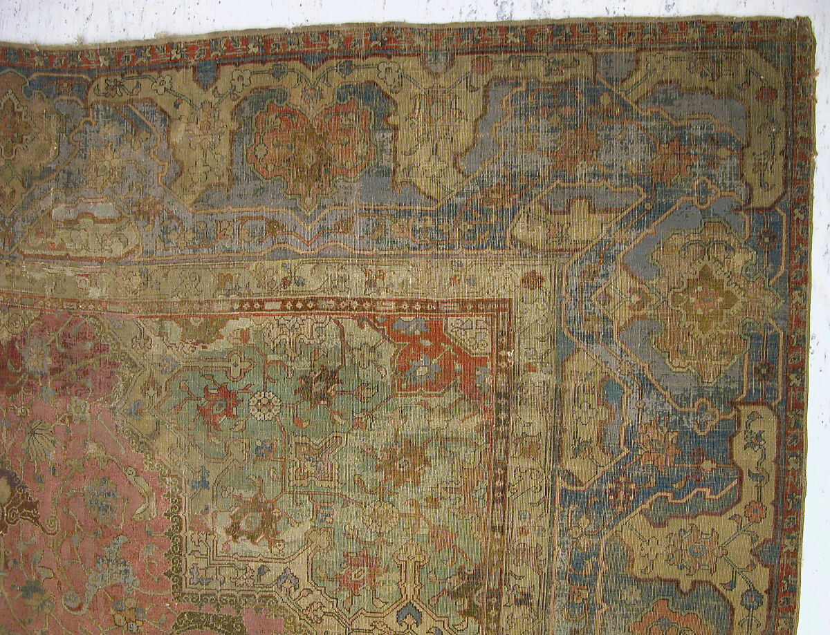 Carpet, Cotton (warp and weft), wool (pile); asymmetrically knotted pile