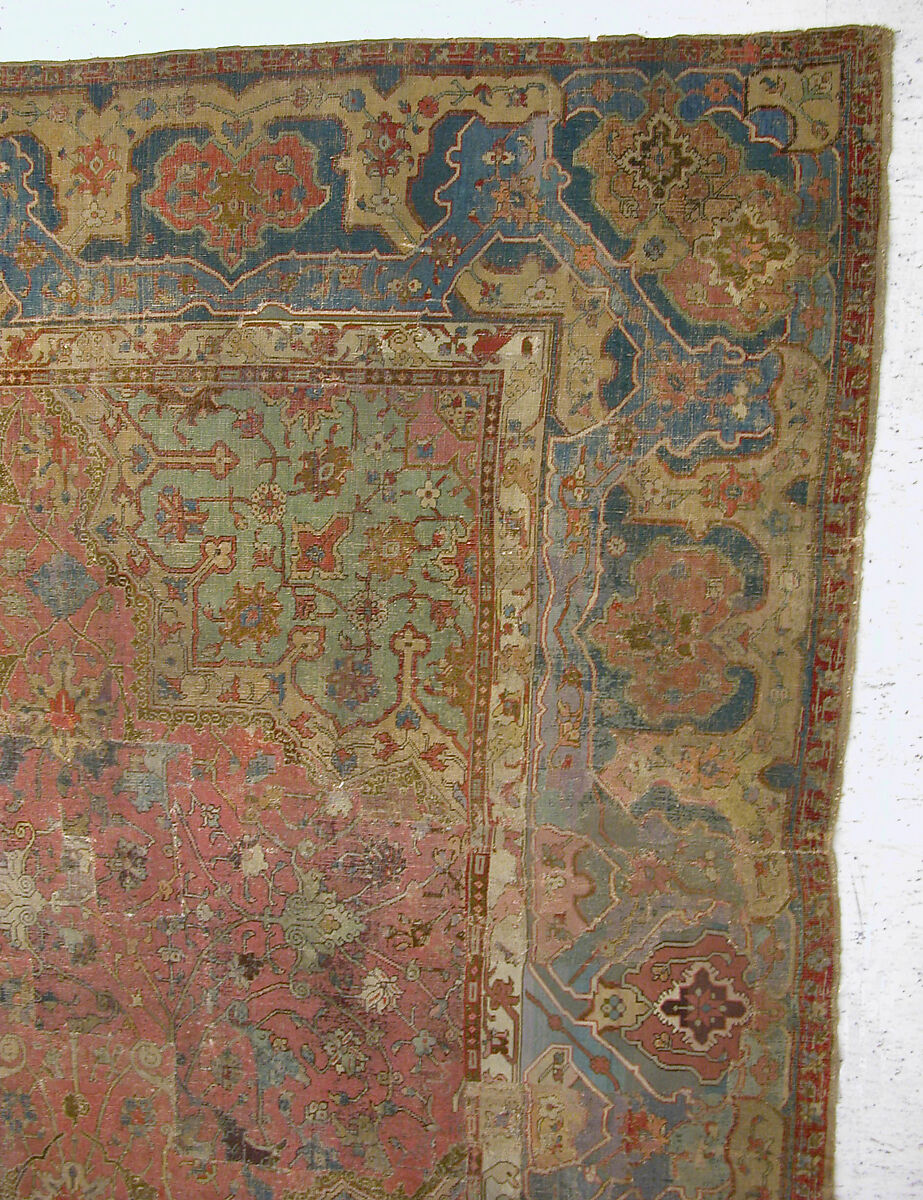 Carpet, Cotton (warp and weft), wool (pile); asymmetrically knotted pile
