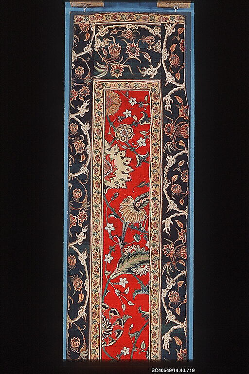 Fragments of a Carpet, Silk (warp and weft), wool (pile); asymmetrically knotted pile