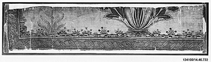 Fragment of a Carpet with Niche and Flower Design, Silk (warp and weft), pashmina wool (pile); asymmetrically knotted pile