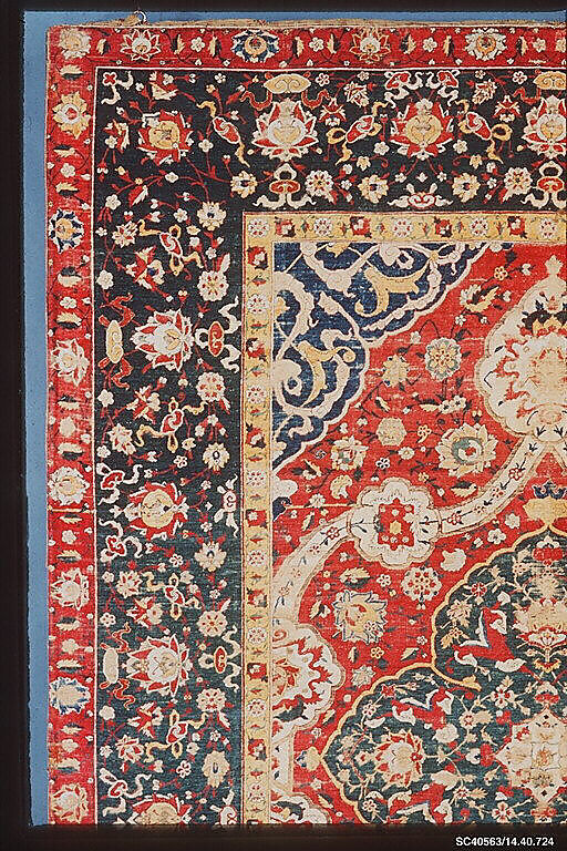 Silk Kashan Carpet, Silk (warp, weft and pile); asymmetrically knotted pile