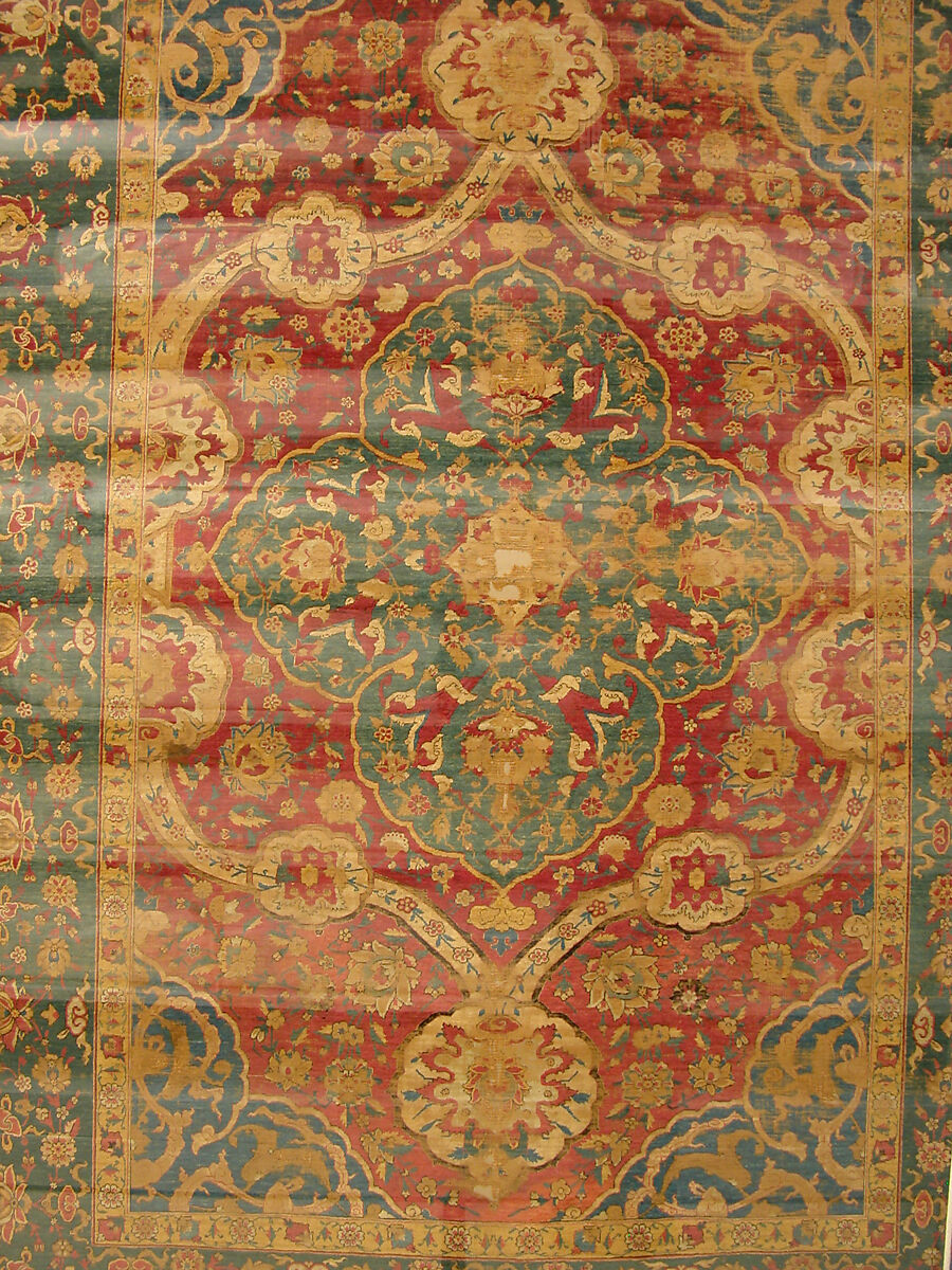 Silk Kashan Carpet, Silk (warp, weft and pile); asymmetrically knotted pile