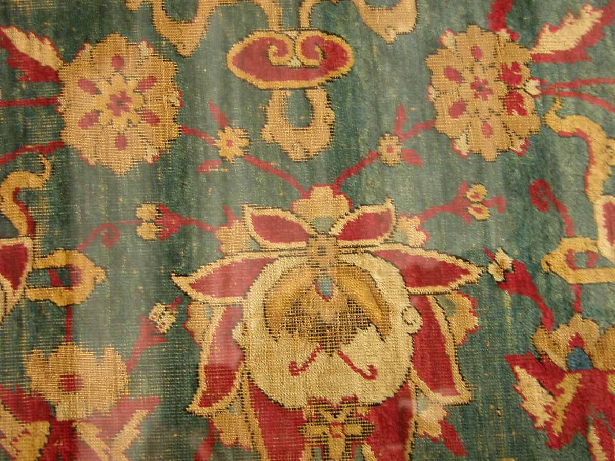 Silk Kashan Carpet, Silk (warp, weft and pile); asymmetrically knotted pile