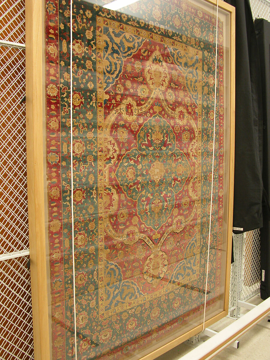 Silk Kashan Carpet, Silk (warp, weft and pile); asymmetrically knotted pile
