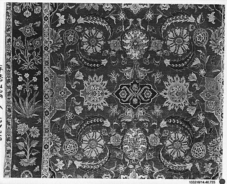 Carpet with Scrolling Vines and Blossoms, Silk (warp and weft), pashmina wool (pile); asymmetrically knotted pile