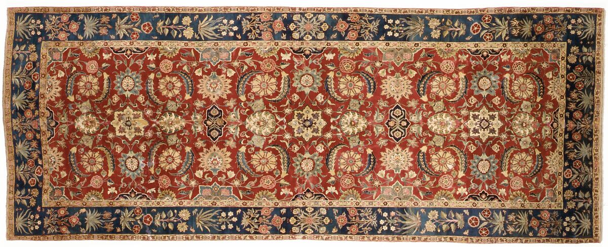 Carpet with Scrolling Vines and Blossoms, Silk (warp and weft), pashmina wool (pile); asymmetrically knotted pile