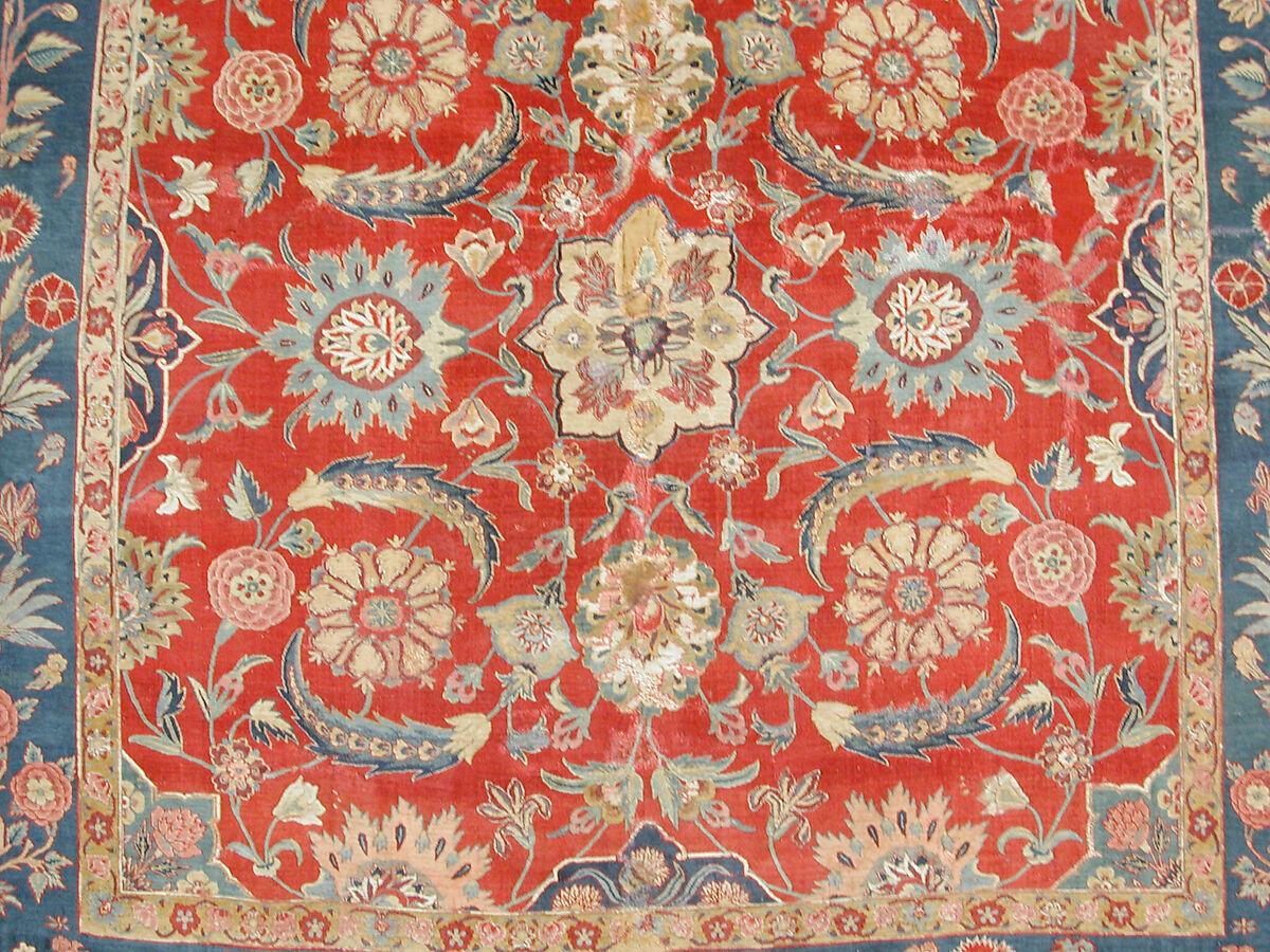 Carpet with Scrolling Vines and Blossoms, Silk (warp and weft), pashmina wool (pile); asymmetrically knotted pile