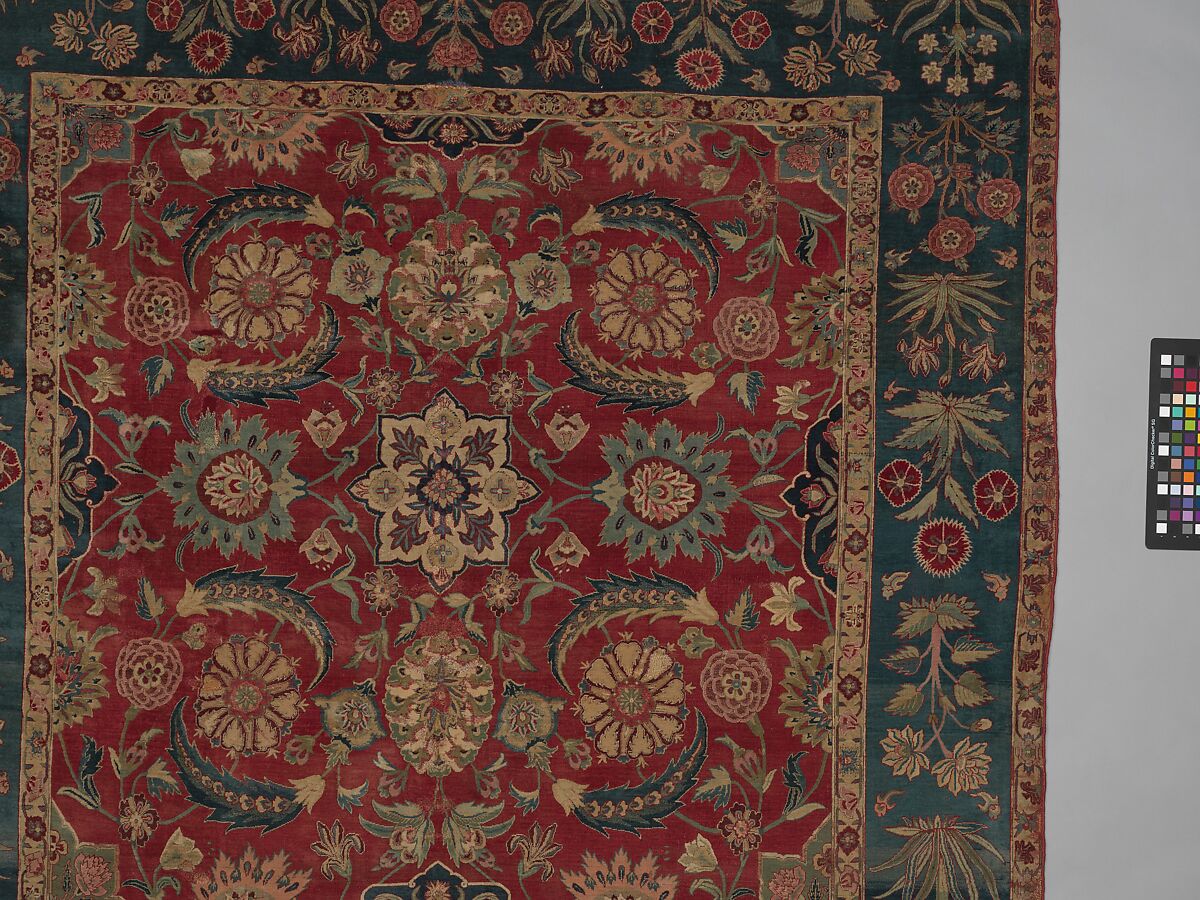 Carpet with Scrolling Vines and Blossoms, Silk (warp and weft), pashmina wool (pile); asymmetrically knotted pile