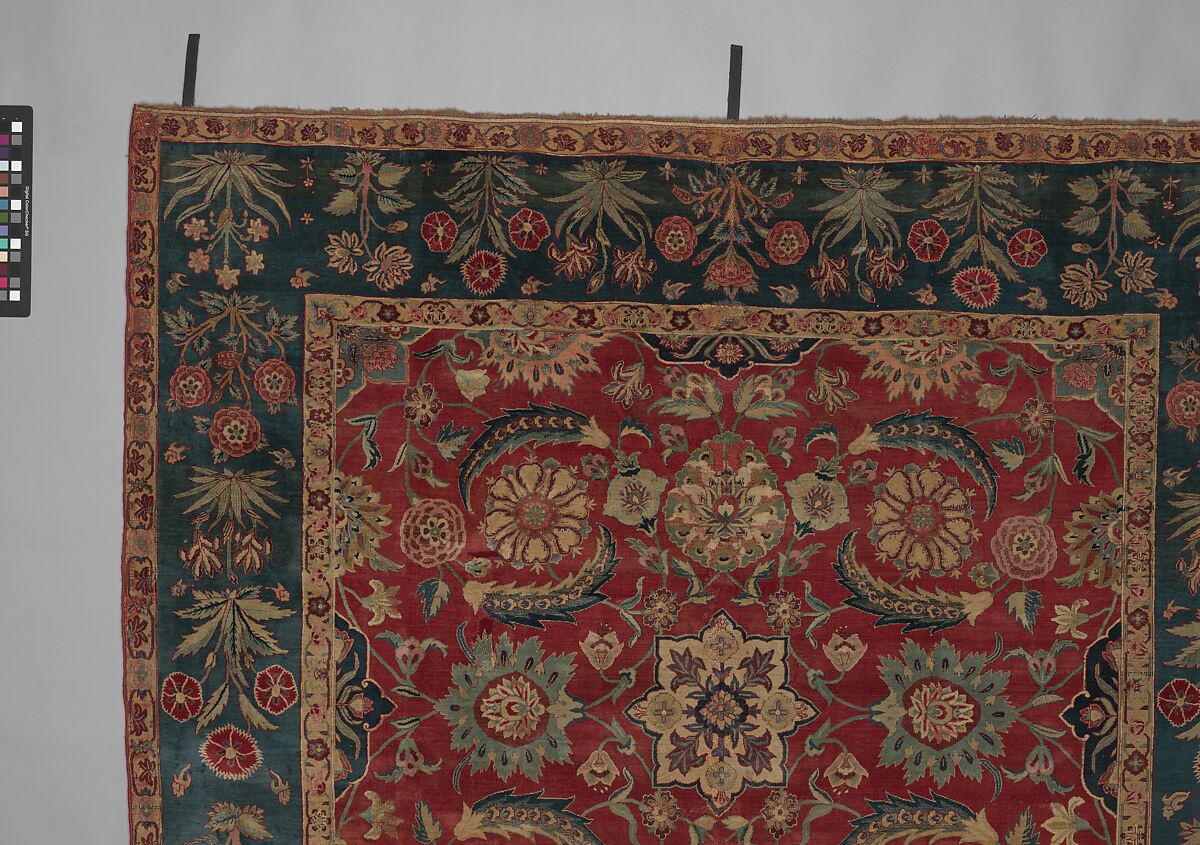 Carpet with Scrolling Vines and Blossoms, Silk (warp and weft), pashmina wool (pile); asymmetrically knotted pile