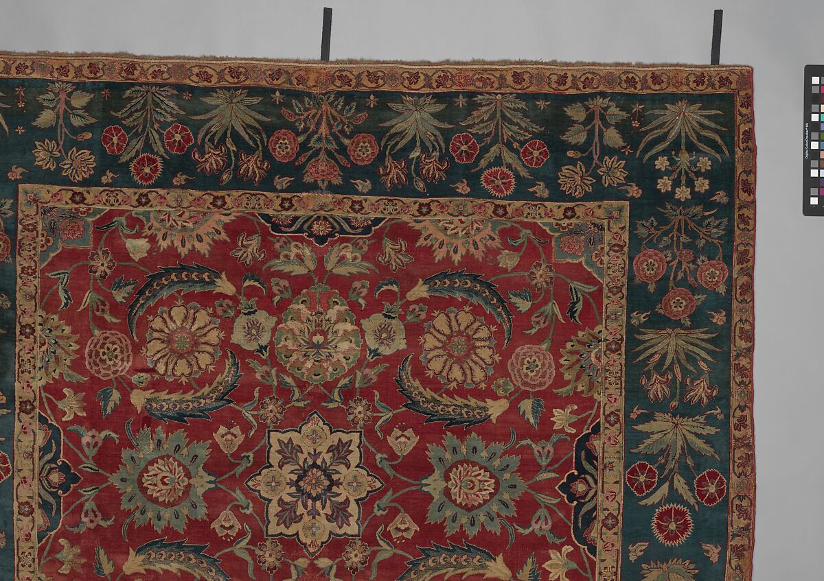 Carpet with Scrolling Vines and Blossoms, Silk (warp and weft), pashmina wool (pile); asymmetrically knotted pile