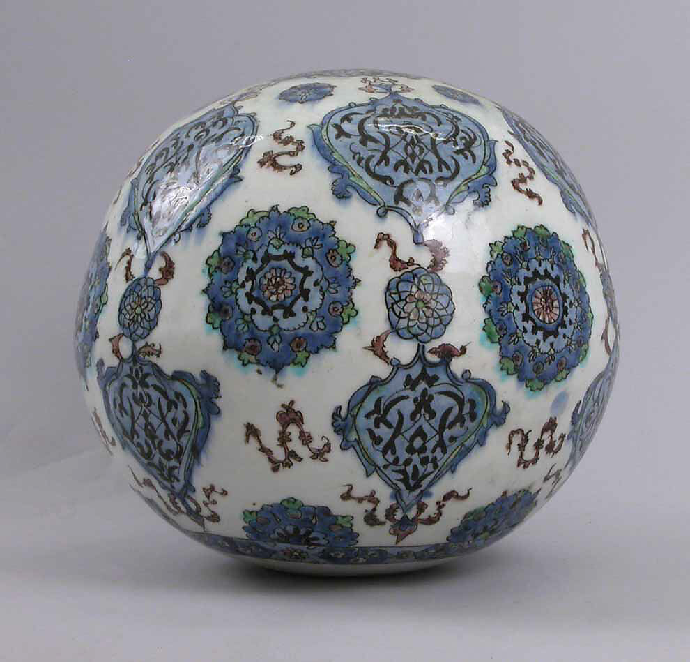 Hanging Ornament, Stonepaste; polychrome painted under transparent glaze