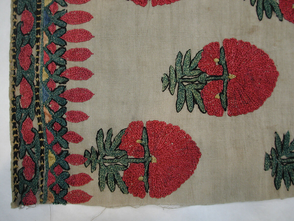 Hanging, Linen and silk; embroidered
