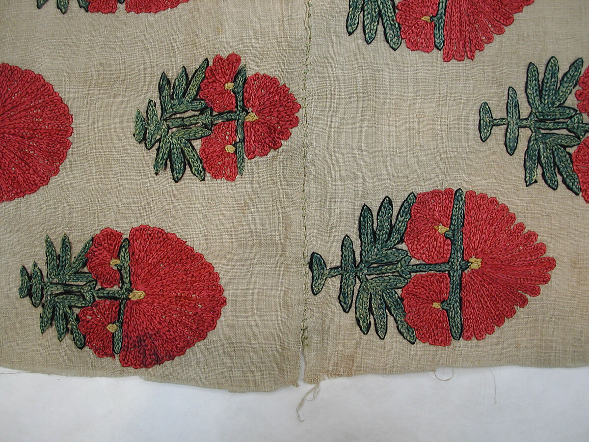 Hanging, Linen and silk; embroidered