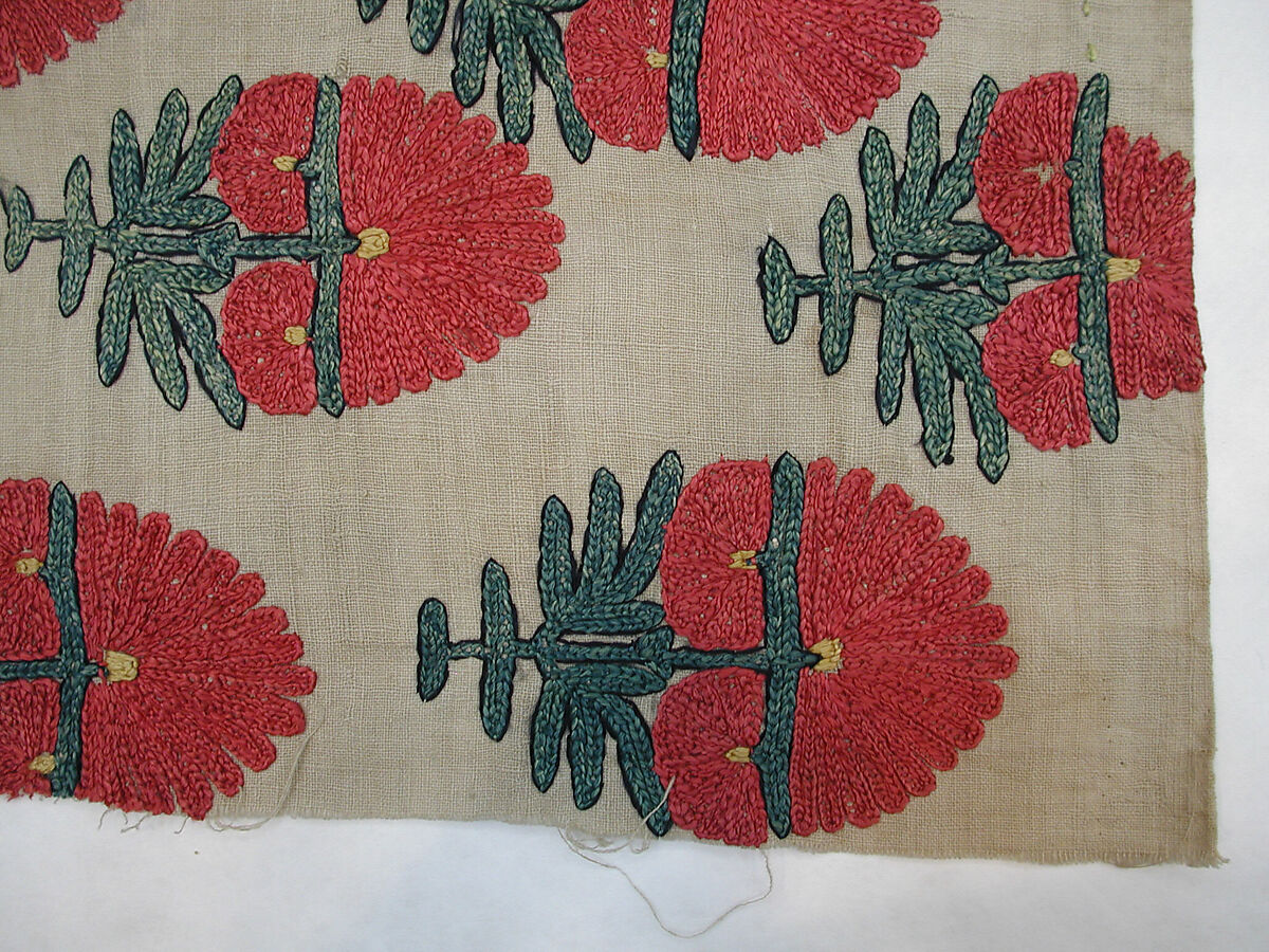 Hanging, Linen and silk; embroidered