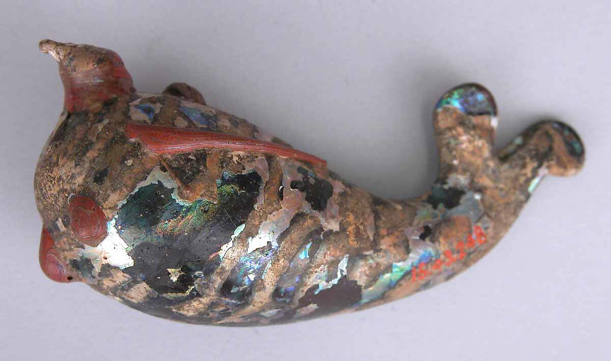 Pendant, Glass; blown, applied, marvered, tooled on the pontil 