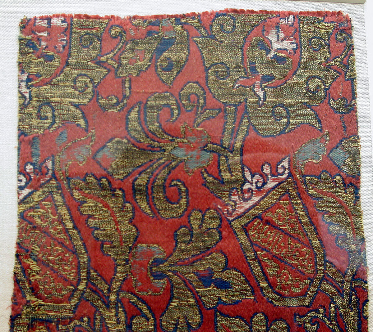 Textile Fragments, Silk, metal wrapped thread; lampas
