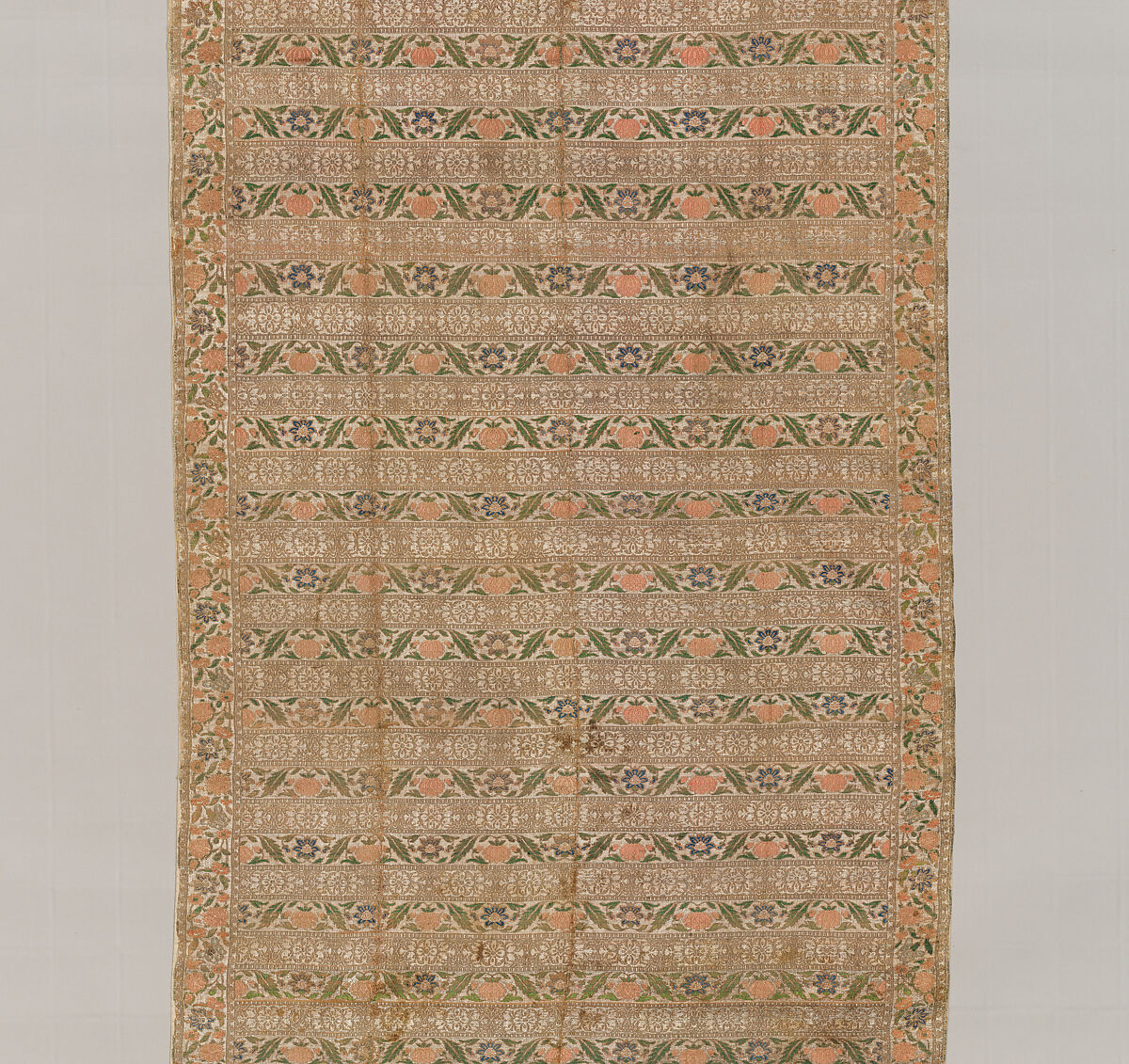 Sash, Silk, metal wrapped thread; brocaded