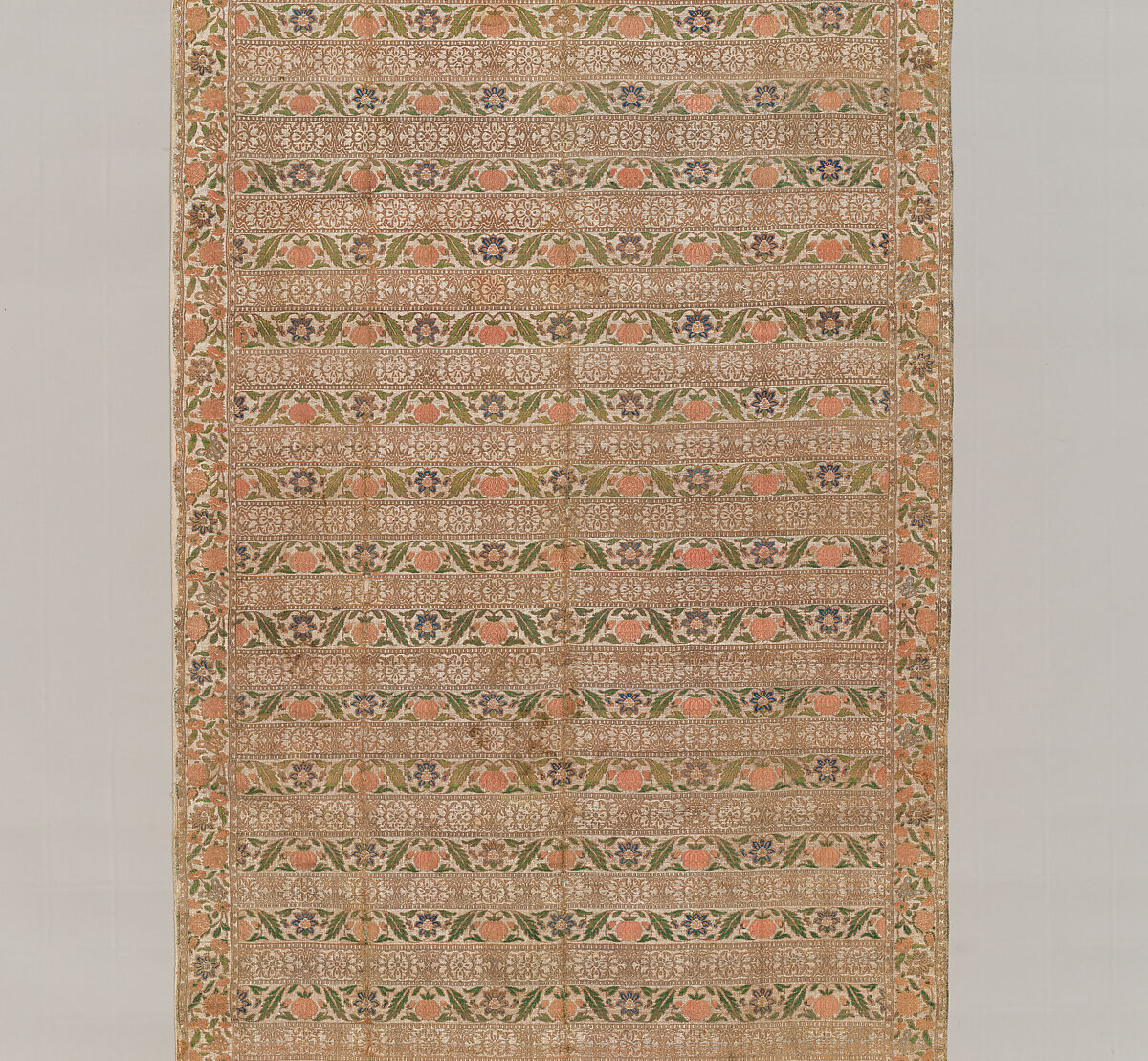 Sash, Silk, metal wrapped thread; brocaded