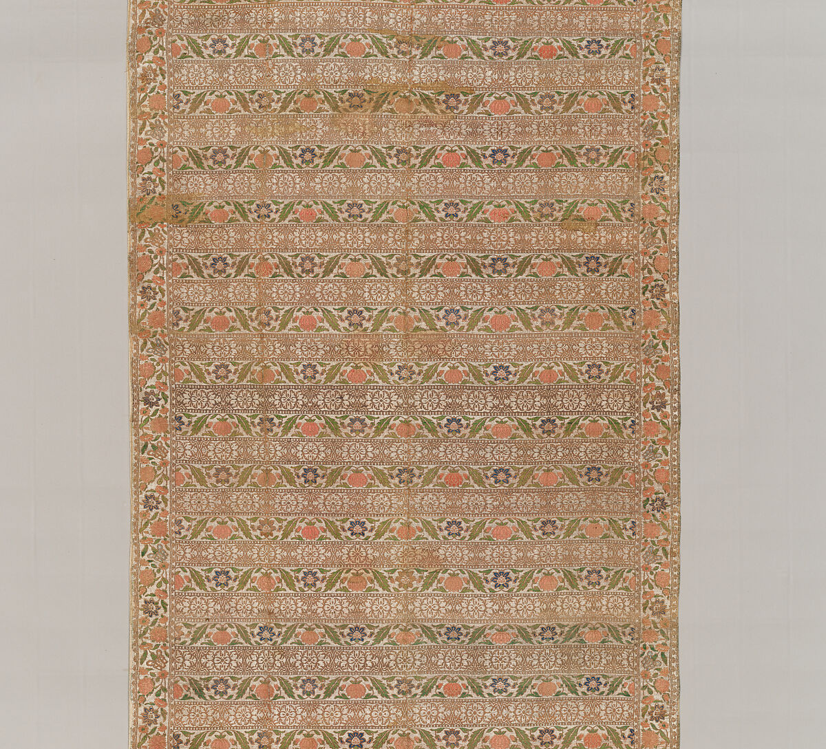 Sash, Silk, metal wrapped thread; brocaded