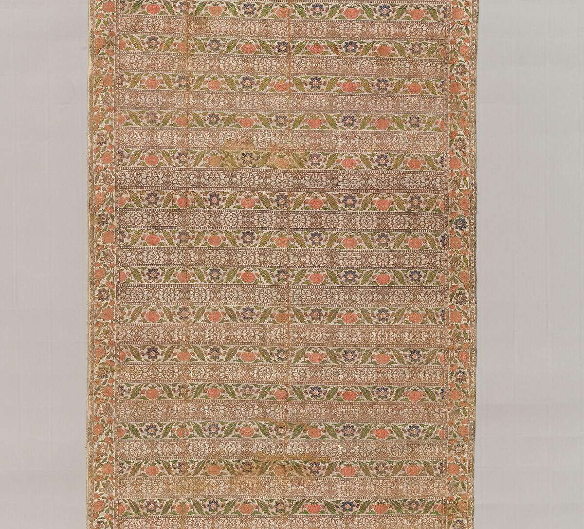 Sash, Silk, metal wrapped thread; brocaded