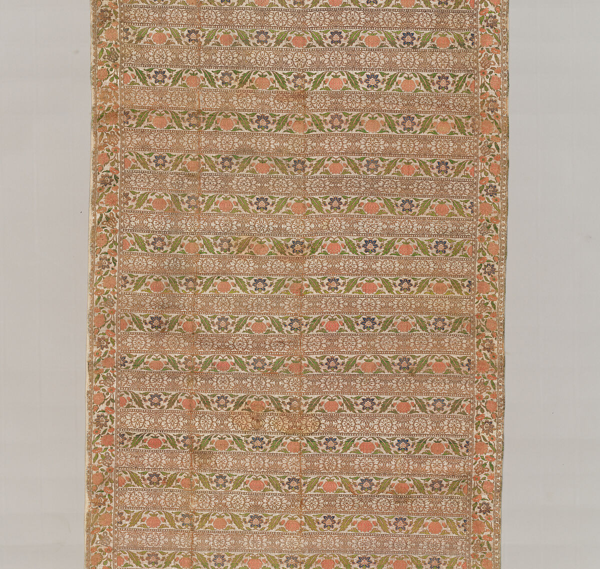 Sash, Silk, metal wrapped thread; brocaded