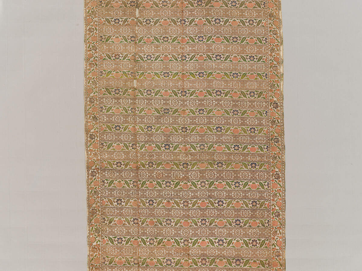Sash, Silk, metal wrapped thread; brocaded