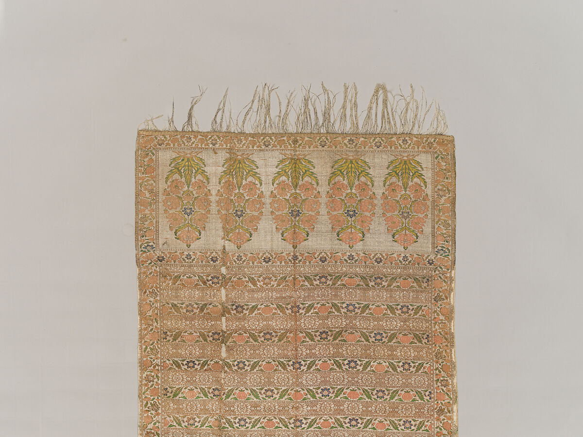 Sash, Silk, metal wrapped thread; brocaded