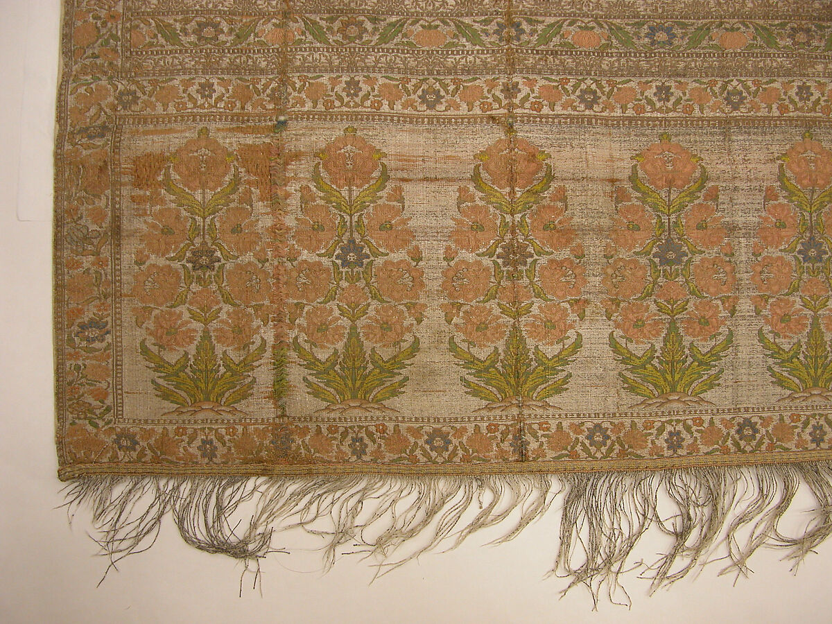 Sash, Silk, metal wrapped thread; brocaded