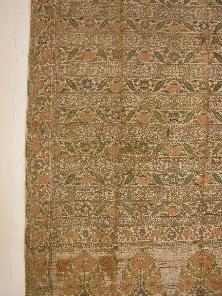 Sash, Silk, metal wrapped thread; brocaded