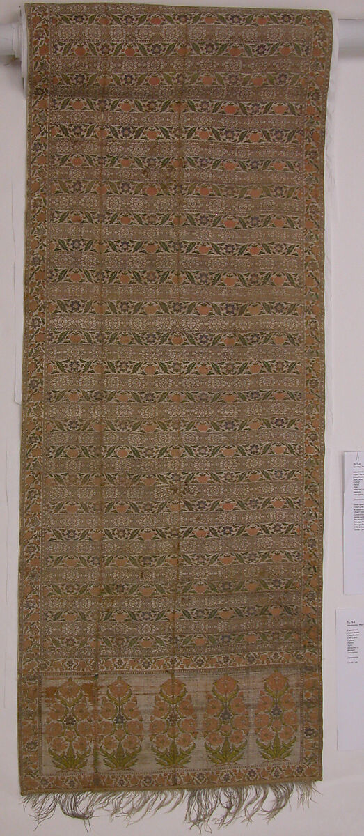 Sash, Silk, metal wrapped thread; brocaded