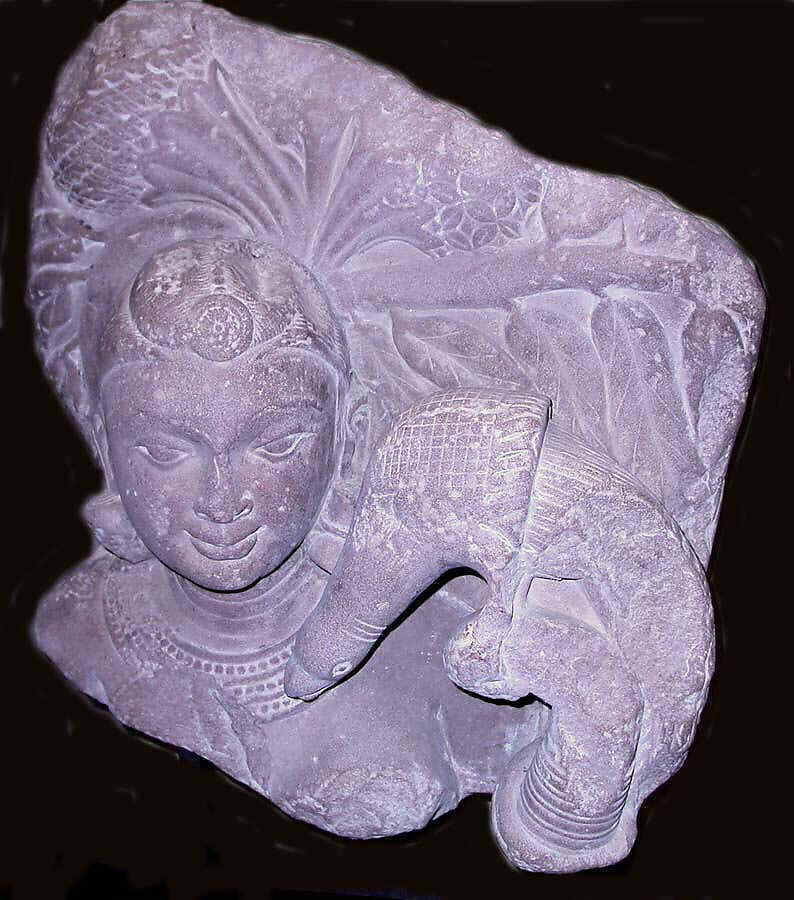 Woman with a Parrot (Study Collection), Stone, India 