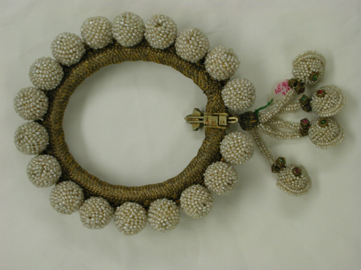 Anklet, Seed pearls, rubies, diamonds, emeralds, gold