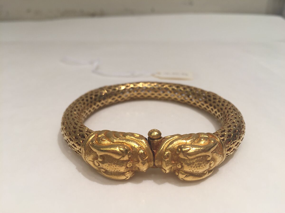 Bracelet (Kada), One of a Pair, Gold