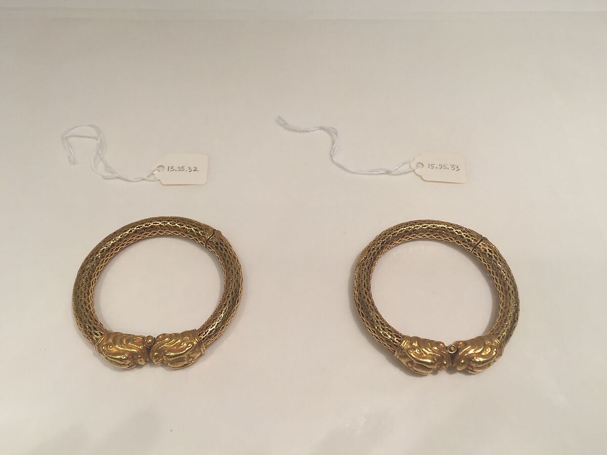 Bracelet (Kada), One of a Pair, Gold